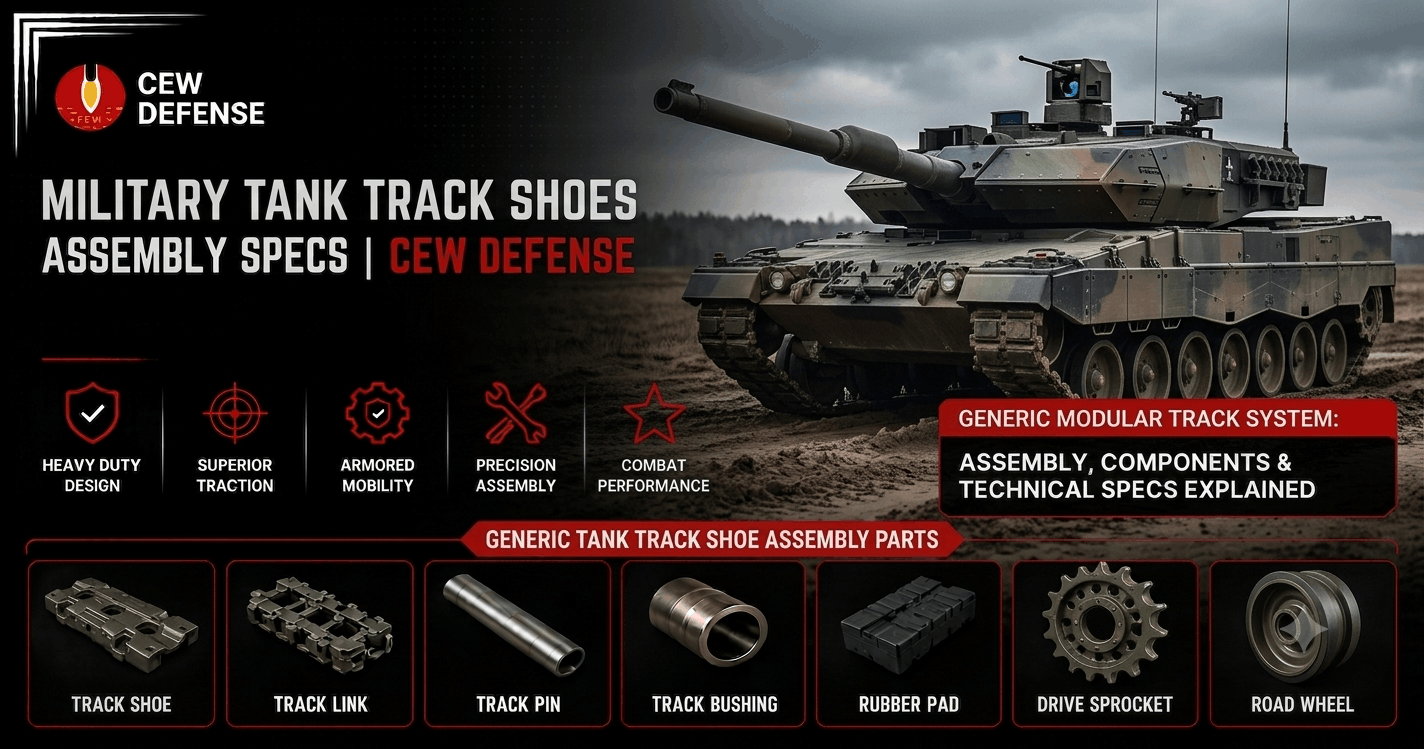 Military Tank Track Shoe Assembly for Enhanced Mobility, Durability, and Reliable Performance